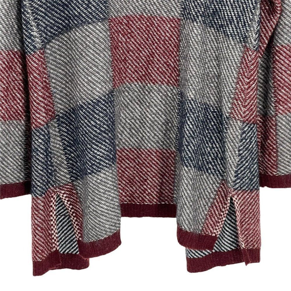 Lucky Brand Alpaca Wool Mohair Blend Check Open Front Cardigan Sweater Large - Picture 10 of 14